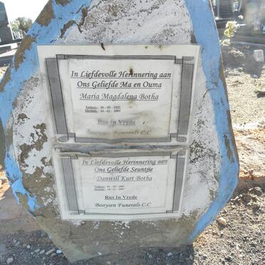 BOTHA Maria Magdalena 1922-2001 :: BOTHA Danwill Kurt 2007-2007