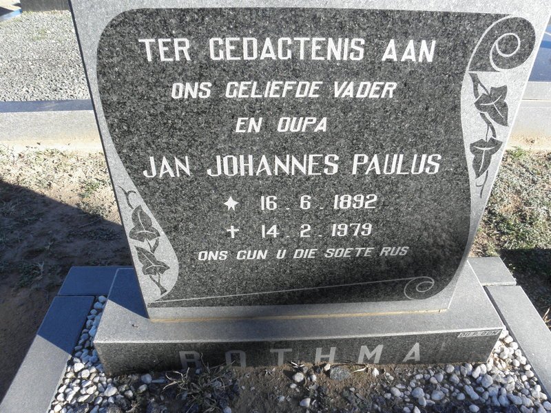 BOTHMA Jan Johannes Paulus 1892-1979