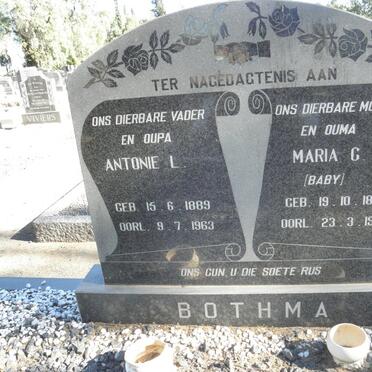 BOTHMA Antonie L. 1889-1963 &amp; Maria C. 1898-1976