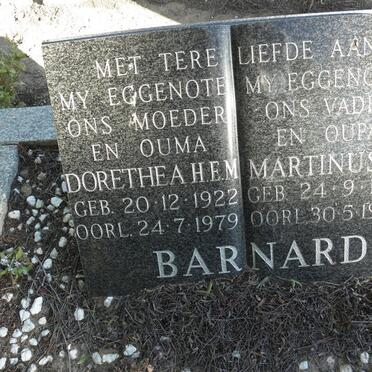 BARNARD Martinus S.C. 1917-1989 &amp; Dorothea H.E.M. 1922-1979