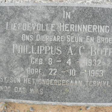 BOTES Phillippus A. C. 1932-1963