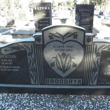 BROODRYK Mary Butler 1926-2003 :: BROODRYK Kathleen Eugenie De VOS 1894-1978