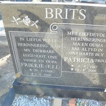 BRITS F.J.J. 1948-2000 &amp; Patricia 1947-2006