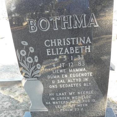 BOTHMA Christina Elizabeth 1933-1983