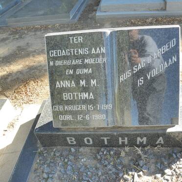 BOTHMA Anna M.M. nee KRUGER 1919-1980