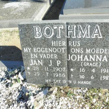 BOTHMA Jan J.P. 1907-1986 &amp; Johanna S. GRACE 1919-1987