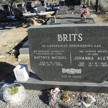 BRITS Matthys Michiel 1926-1984 &amp; Johanna Aletta 1928-1990
