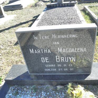 BRUYN Martha Magdalena, De 1923-1997
