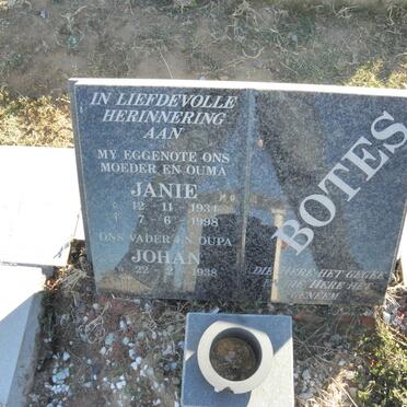 BOTES Johan 1938- &amp; Janie 1934-1998