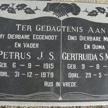 BOTES Petrus J.S. 1915-1979 &amp; Gertruida S.M. BARNARD 1922-1995