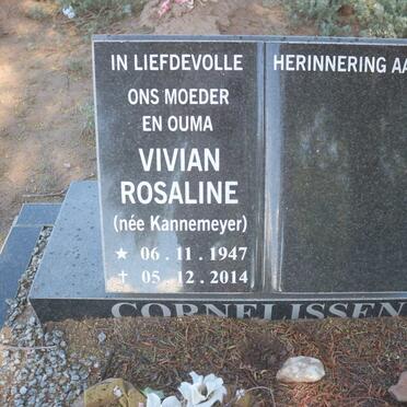 CORNELISSEN Vivian Rosaline nee KANNEMEYER 1947-2014