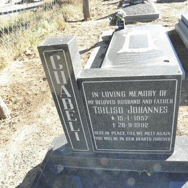 CHABELI Tsiliso Johannes 1957-1992