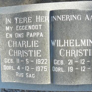 CHRISTIE Charlie 1922-1975 &amp; Wilhelmina J. 1929-1999