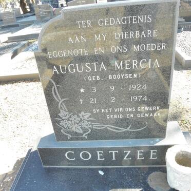COETZEE Augusta Mercia nee BOOYSEN 1924-1974