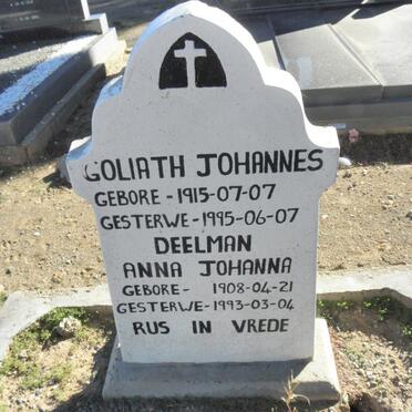 DEELMAN Goliath Johannes 1915-1995 &amp; Anna Johanna 1908-1993