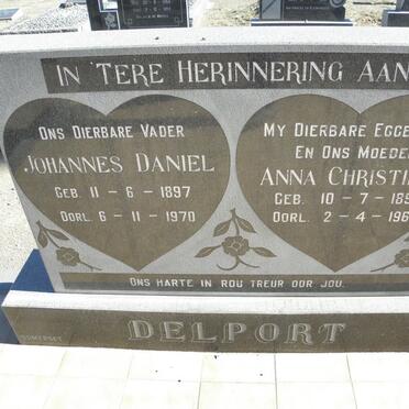 DELPORT Johannes Daniel 1897-1970 &amp; Anna Christina 1896-1969