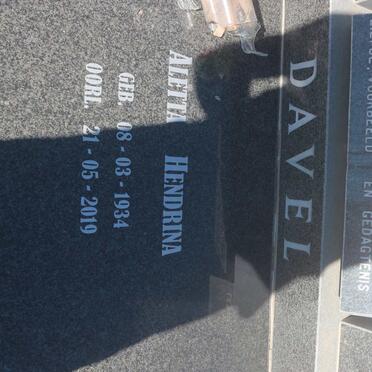 DAVEL Christiaan Frederick 1933-1999 &amp; Aletta Hendrika 1934-2019 