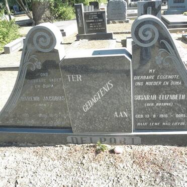 DELPORT Barend Jacobus 1913-1977 &amp; Susarah Elizabeth J. BOTHMA 1916-1972