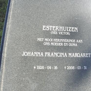ESTERHUIZEN Johanna Francina Margaretha nee VICTOR 1926-2008