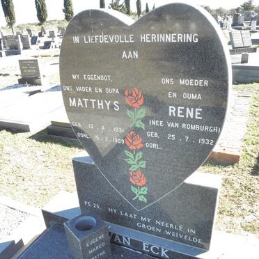 ECK Matthys, van 1931-1999 &amp; Rene VAN ROMBURGH 1932-