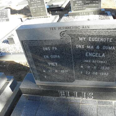 ELLIS Piet 1931- &amp; Engela BOTHMA 1930-1992