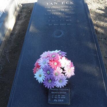 ECK Laetitia Leonie, van 1955-1978 :: VAN ECK Francis J. 1961-2008