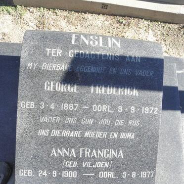 ENSLIN George Frederick 1887-1972 &amp; Anna Francina VILJOEN 1900-1977