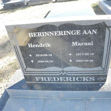 FREDERICKS Hendrik 1919-1998 &amp; Maraai 1917-2003