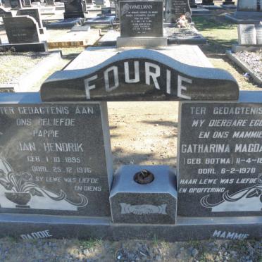 FOURIE Jan Hendrik 1895-1976 &amp; Catharina Magdalena BOTMA 1896-1970