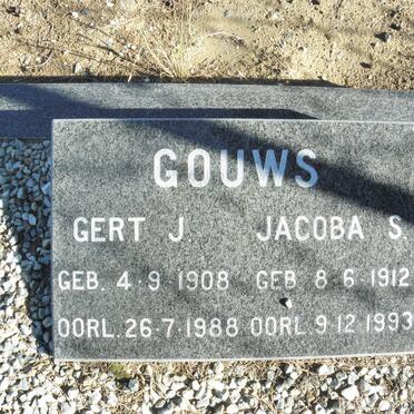 GOUWS Gert J. 1908-1988 &amp; Jacoba S. 1912-1993