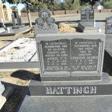 HATTINGH Christian Jacobus 1918-1997 &amp; Annie C.S. 1919-1989