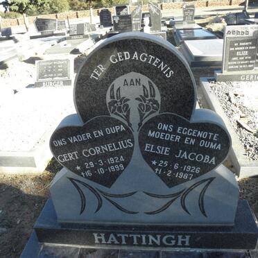 HATTINGH Gert Cornelius 1924-1999 &amp; Elsie Jacoba 1926-1987