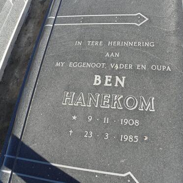 HANEKOM Ben 1908-1985