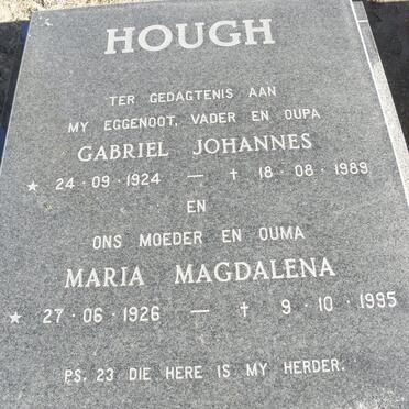 HOUGH Gabriel Johannes 1924-1989 &amp; Maria Magdalena 1926-1995