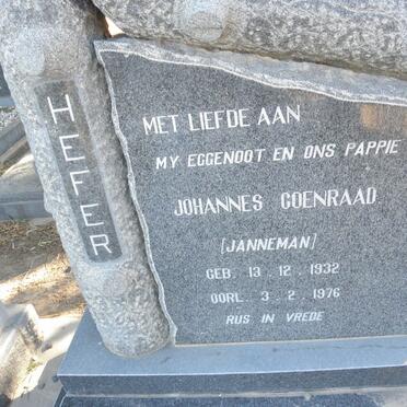 HEFER Johannes Coenraad 1932-1976