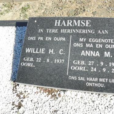 HARMSE Willie H.C. 1937- &amp; Anna M. 1941-2006