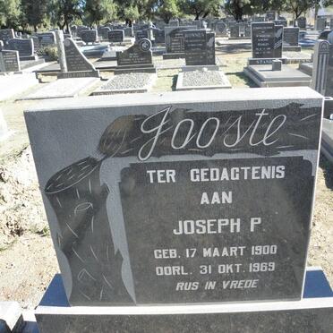 JOOSTE Joseph P. 1900-1969