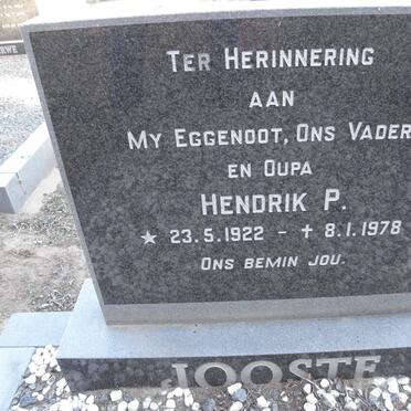 JOOSTE Hendrik P. 1922-1978