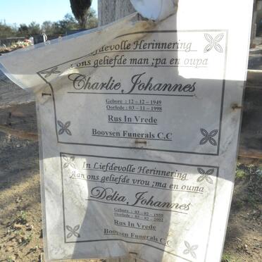 JOHANNES Charlie 1949-1998 &amp; Delia 1955-2002