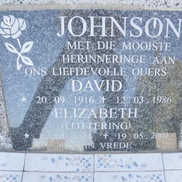 JOHNSON David 1916-1986 &amp; Elizabeth LOTTERING 1914-2001