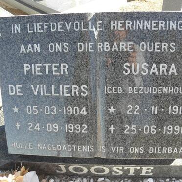 JOOSTE Pieter De Villiers 1904-1992 &amp; Susara BEZUIDENHOUT 1913-1990