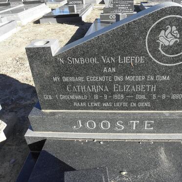 JOOSTE Catharina Elizabeth nee GROENEWALD 1909-1980