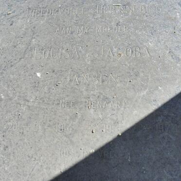 JANSEN Louisa Jacoba nee PIENAAR 1914-1974