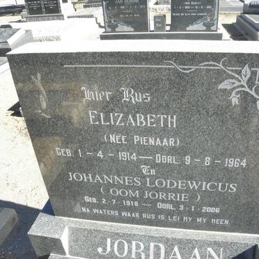 JORDAAN Johannes Lodewicus 1918-2006 &amp; Elizabeth PIENAAR 1914-1964