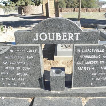 JOUBERT Piet Josua 1926-1991 &amp; Martha Magdalena OPPERMAN 1933-