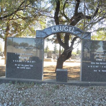 KRUGEL Willem F. 1912-1977 &amp; Lydia C. VAN HUYSSTEEN 1917-1983