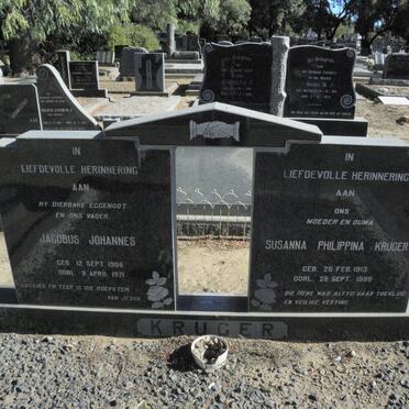 KRUGER Jacobus Johannes 1906-1971 &amp; Susanna Philippina 1913-1999