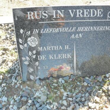 KLERK Martha H., De 1941-2003