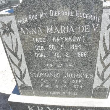 KRYNAUW Stephanus Johannes 1895-1974 &amp; Anna Maria De V. KRYNAUW 1894-1966