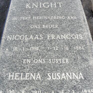 KNIGHT Nicolaas Francois 1913-1986 &amp; Helena Susanna 1911-1995